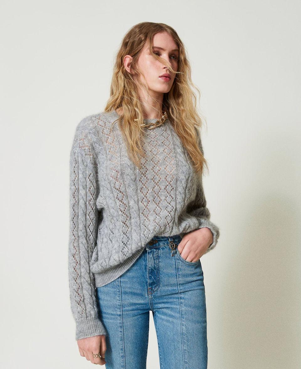 Twin Set Maglia in misto mohair con trecce e oblò Fino al 60% di sconto