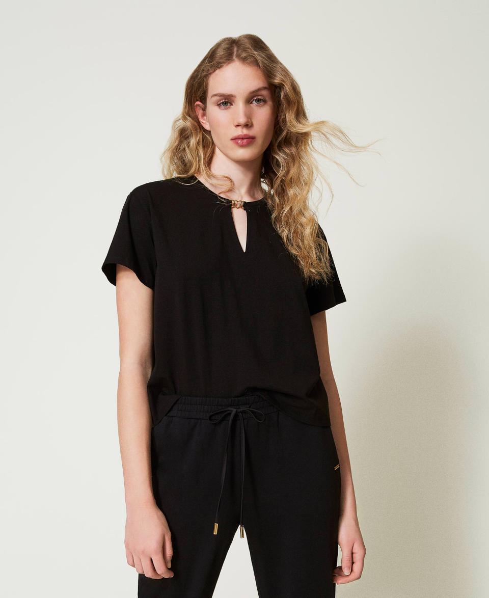 Twin Set T-shirt con morsetto a cuore Only for today