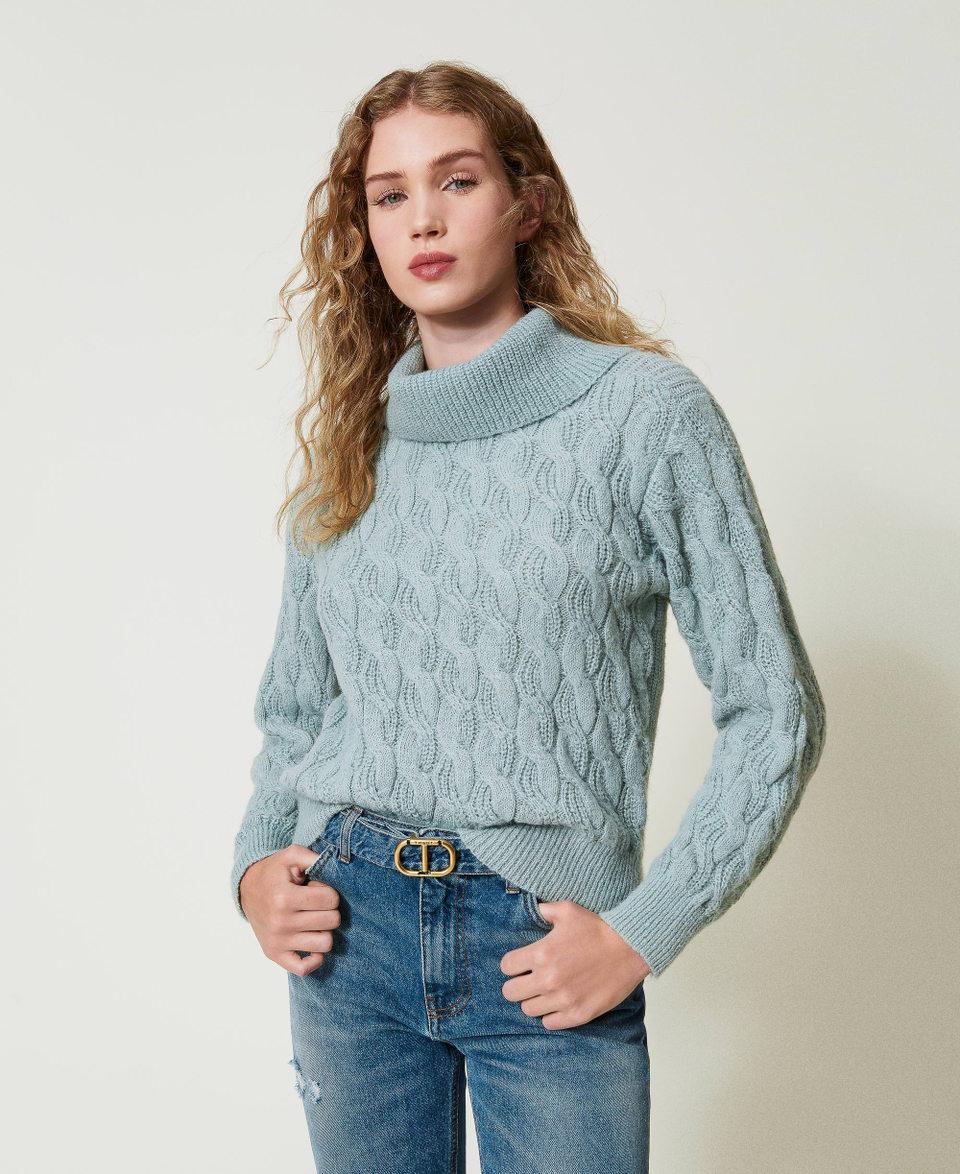 Twin Set Maglia con trecce e maxi collo Offerta speciale della fabbrica