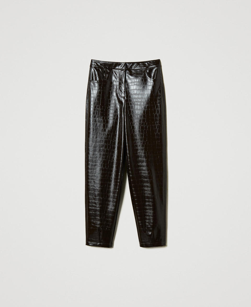 Twin Set Pantaloni barrel fit con stampa animalier Trasporto libero internazionale