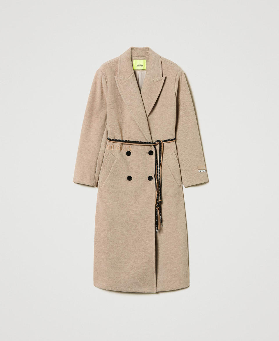 Twin Set Cappotto MYFO in panno diagonale In vendita