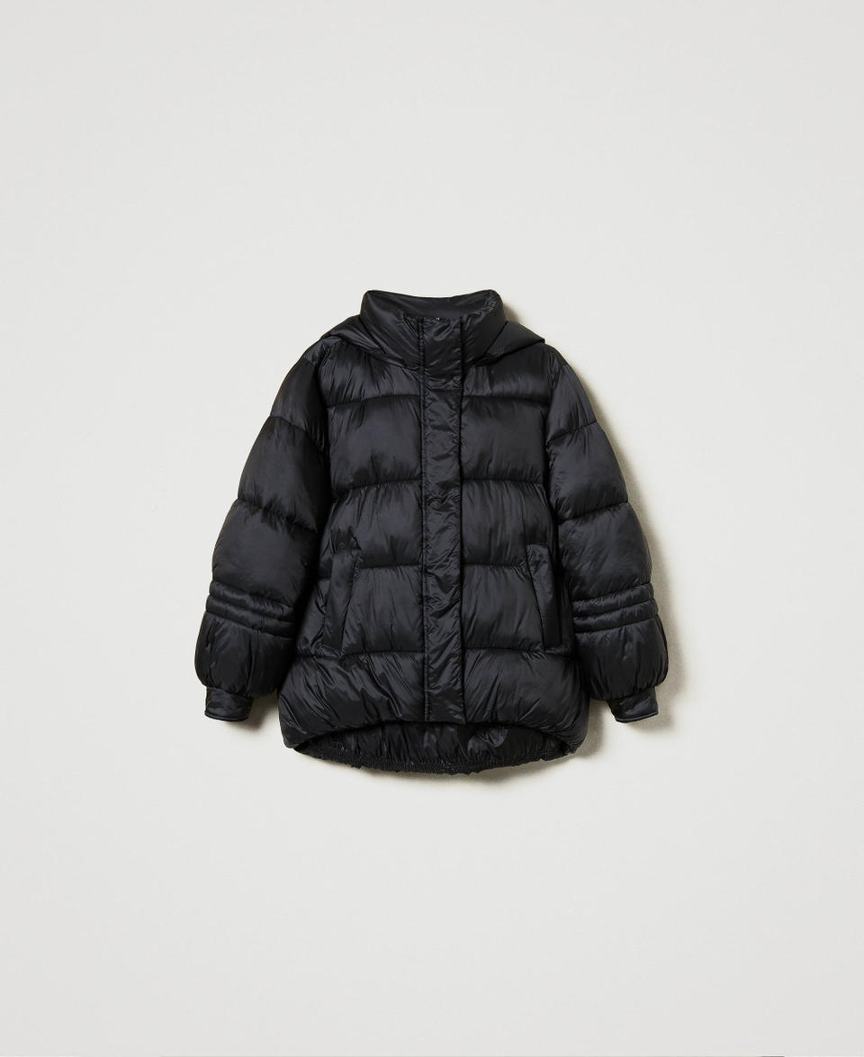 Twin Set Piumino in nylon jacquard rigato Italia