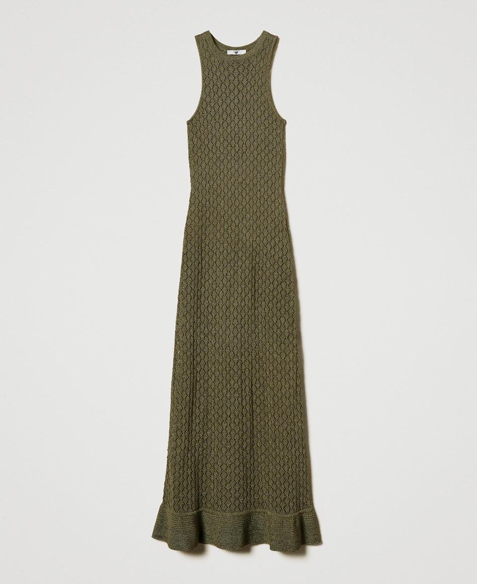 Twin Set Abito lungo a rete in maglia lurex Online