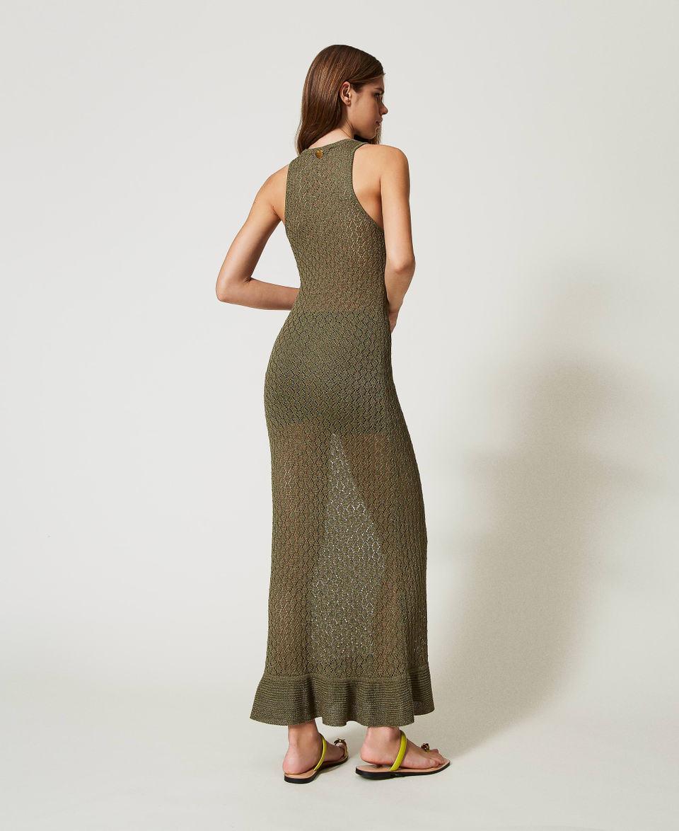 Twin Set Abito lungo a rete in maglia lurex Online