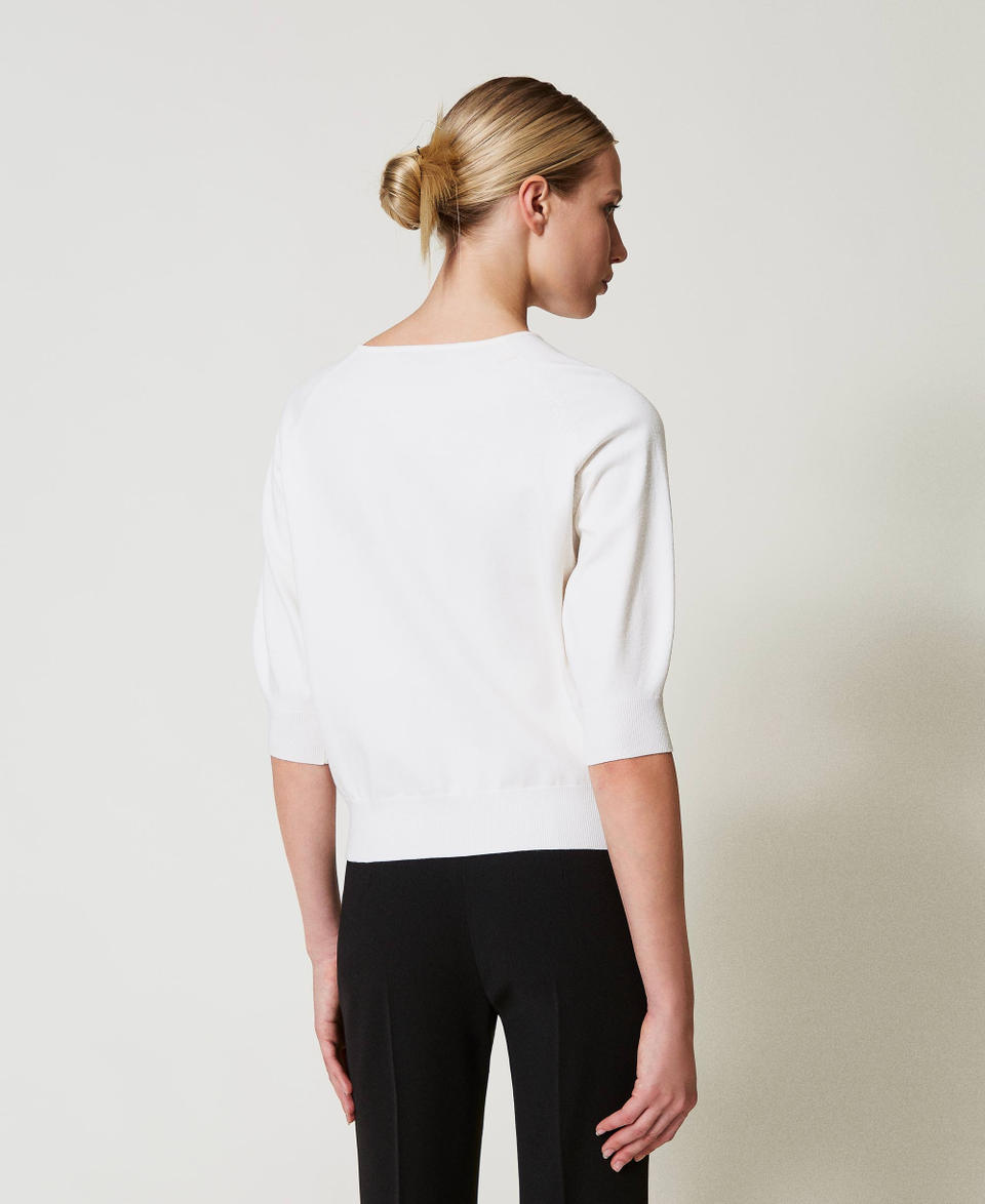 Twin Set Maglia con cut-out e Oval T Saldi Di Fabbrica