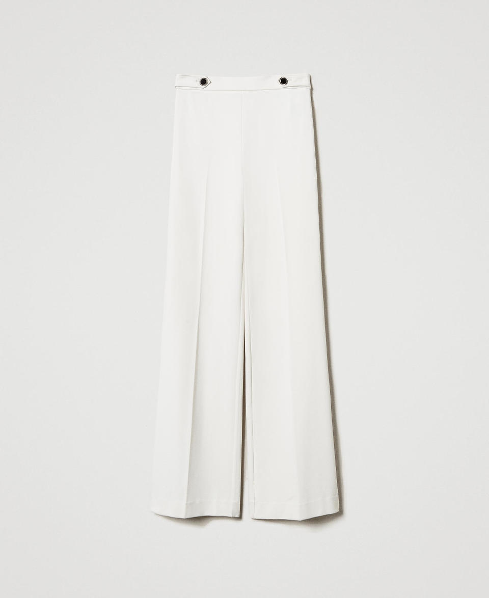 Twin Set Pantaloni wide leg con bottoni gioiello Vendite Flash