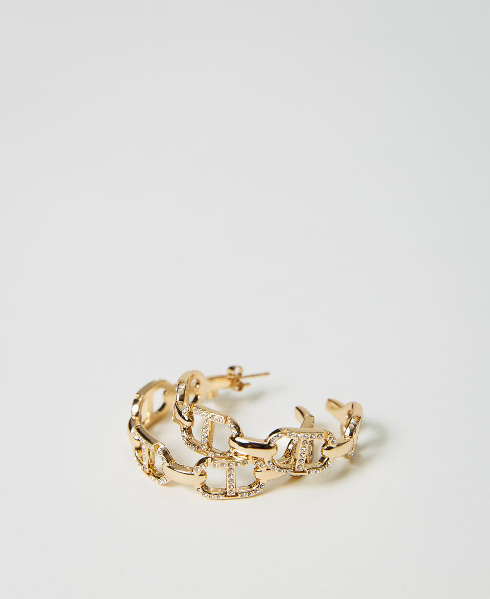 Twin Set Orecchini con catena Oval T e strass Sconto di tempo limitato