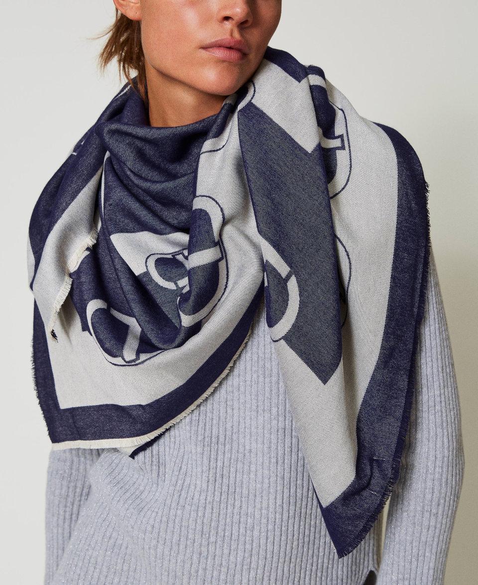 Twin Set Kefiah jacquard con logo Offerta Pasqua