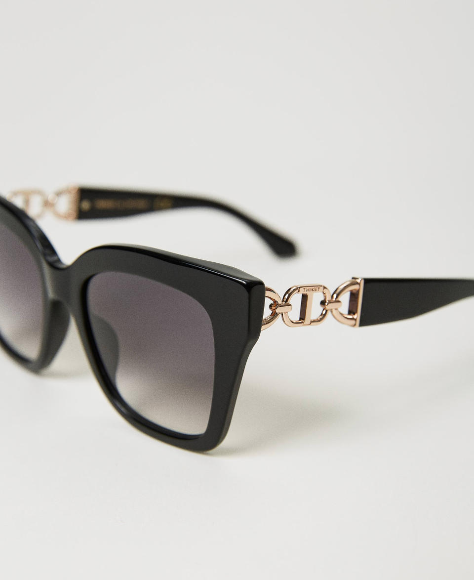 Twin Set Occhiali da sole cat-eye con morsetto Black Friday Prezzi