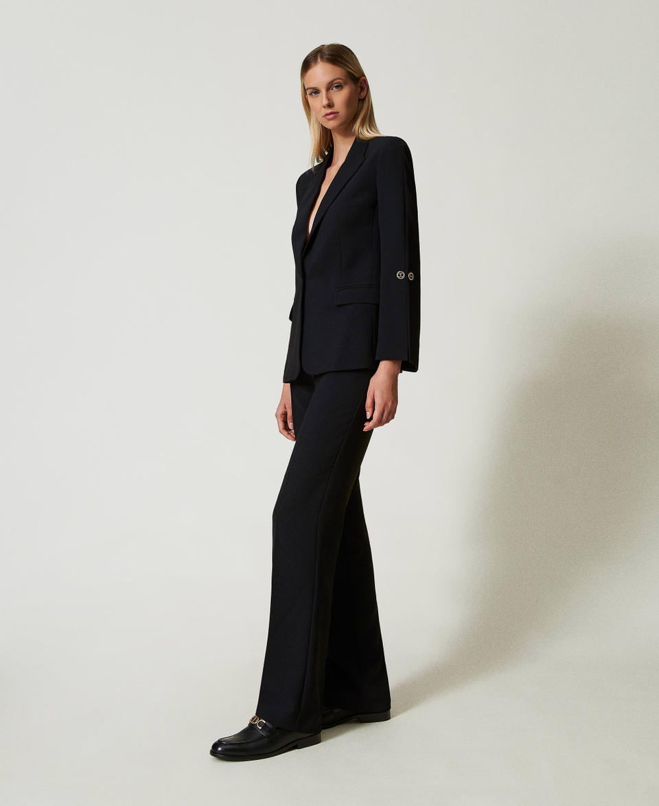 Twin Set Pantaloni straight leg in crêpe cady Promozione