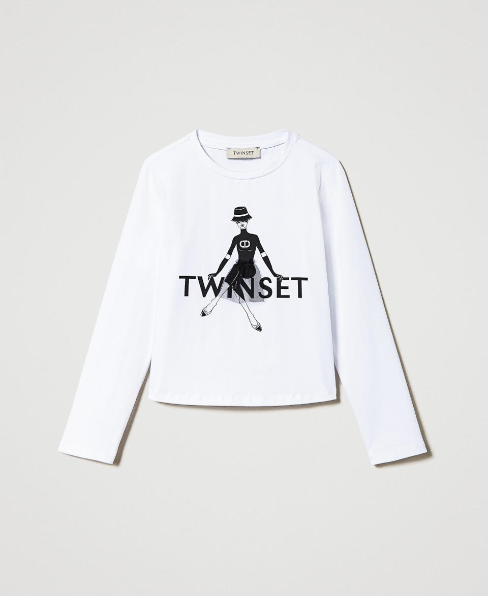 Twin Set T-shirt con stampa logo e glitter Qualità Garantita