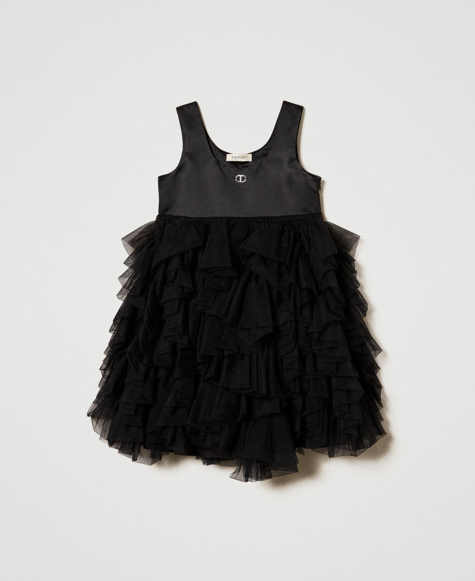 Twin Set Abito corto con volant in tulle Acquista Ora