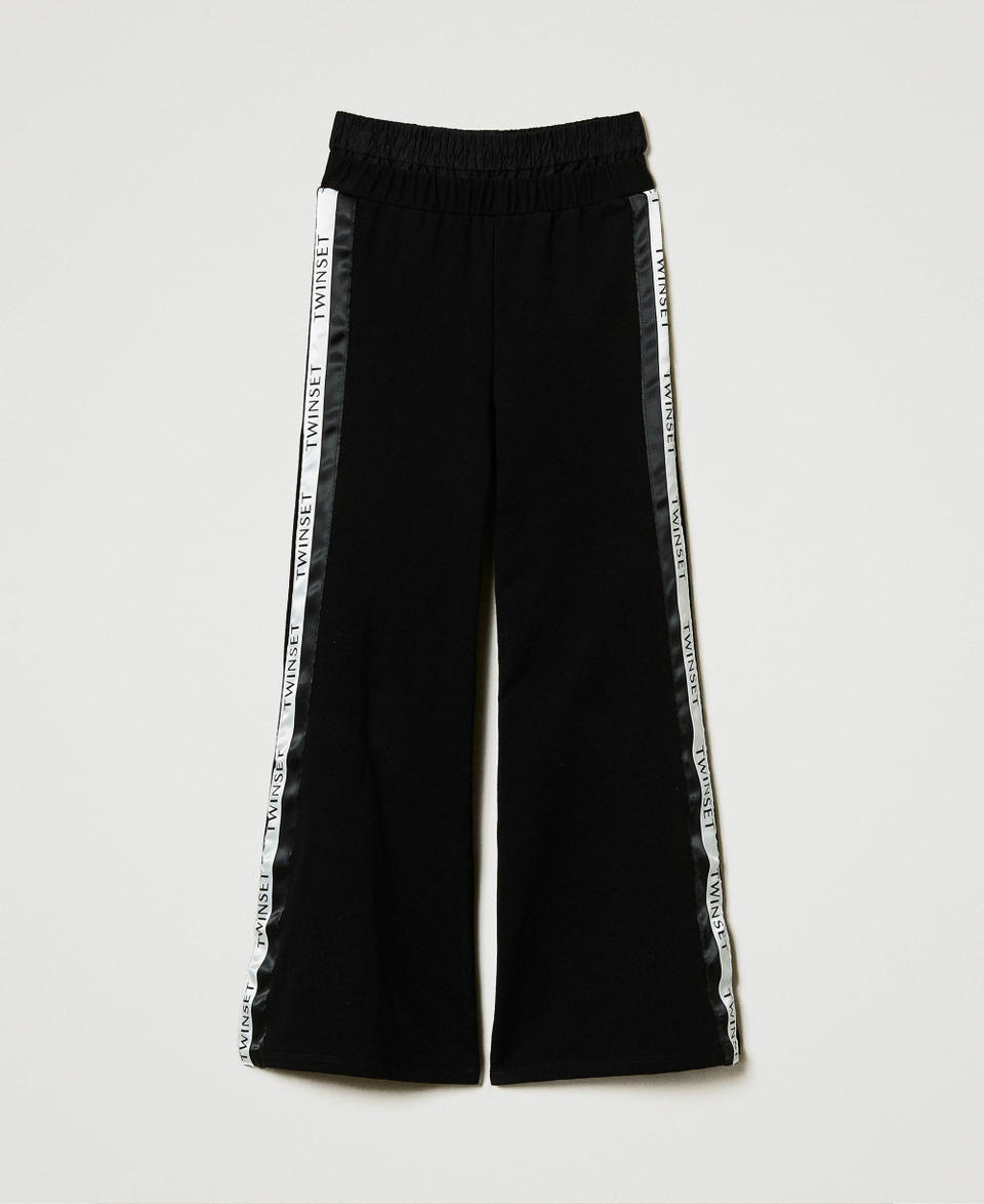 Twin Set Pantaloni a palazzo in felpa con logo Fino Al -60%