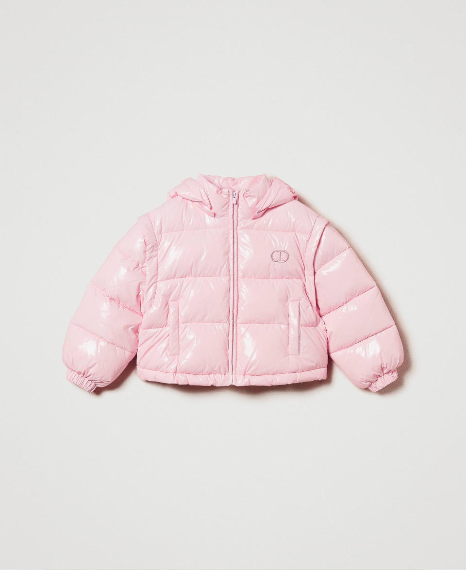 Twin Set Piumino lucido con logo ricamato Shopping Online