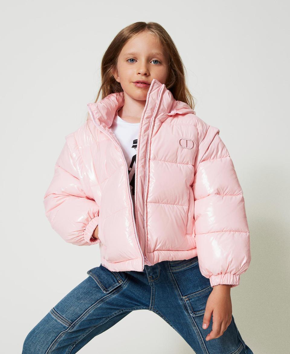 Twin Set Piumino lucido con logo ricamato Shopping Online