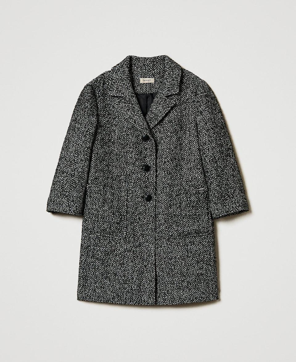 Twin Set Cappotto in panno chevron Offerta esclusiva