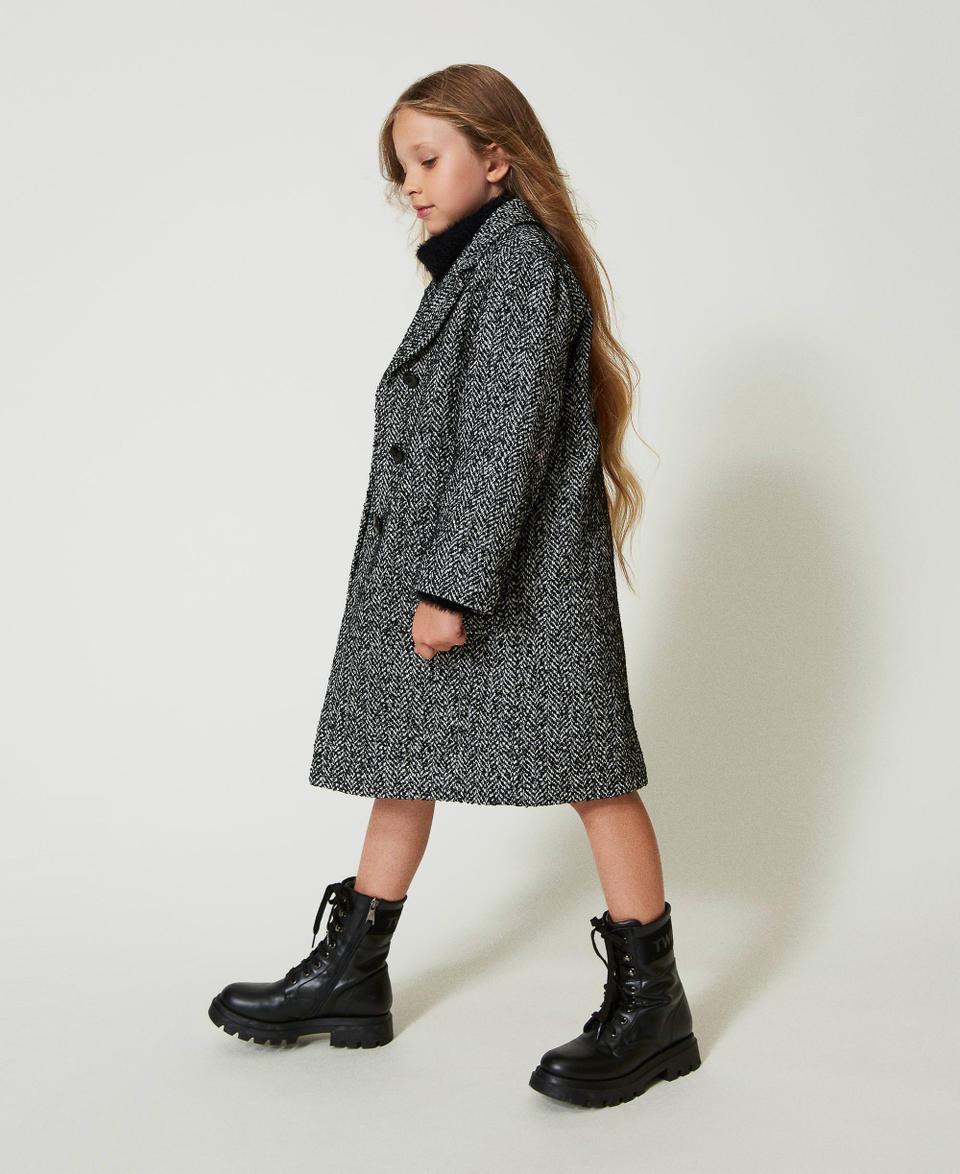 Twin Set Cappotto in panno chevron Offerta esclusiva