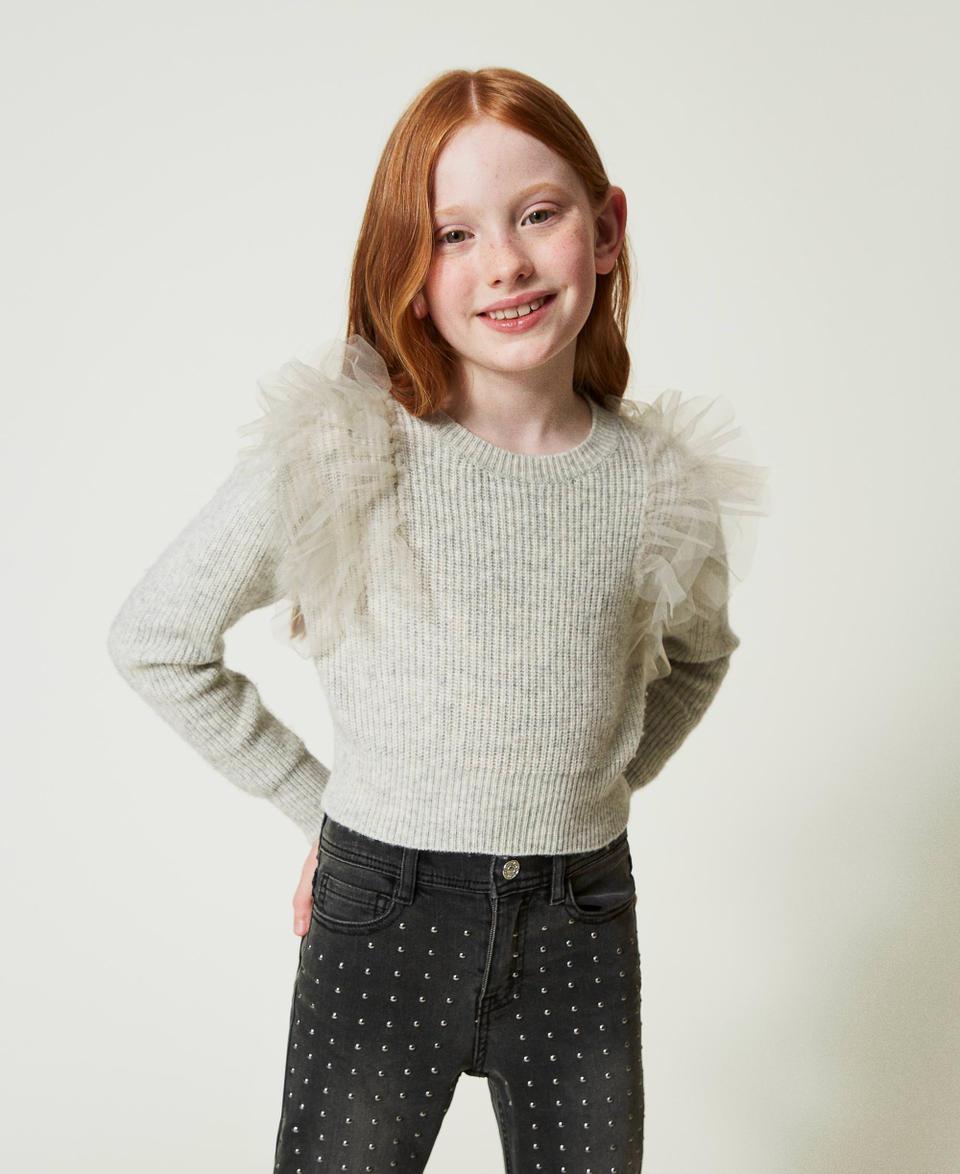 Twin Set Maglia regular con balze in tulle Vendite stagionali