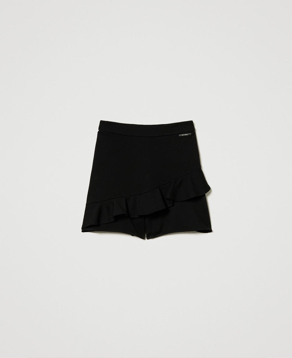 Twin Set Shorts con volant e logo Offerta Pasqua