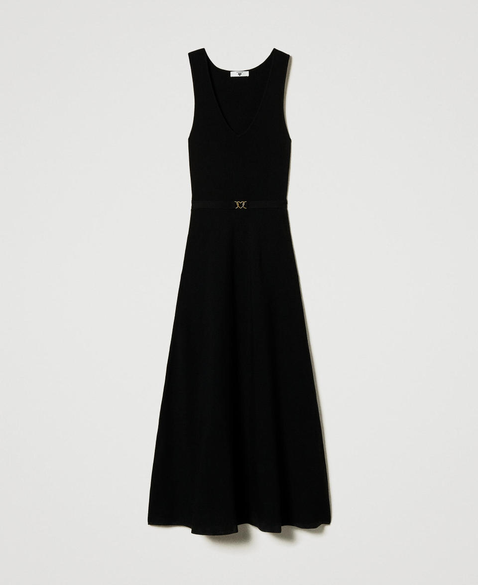Twin Set Abito lungo in maglia con cintura Offerte esclusive