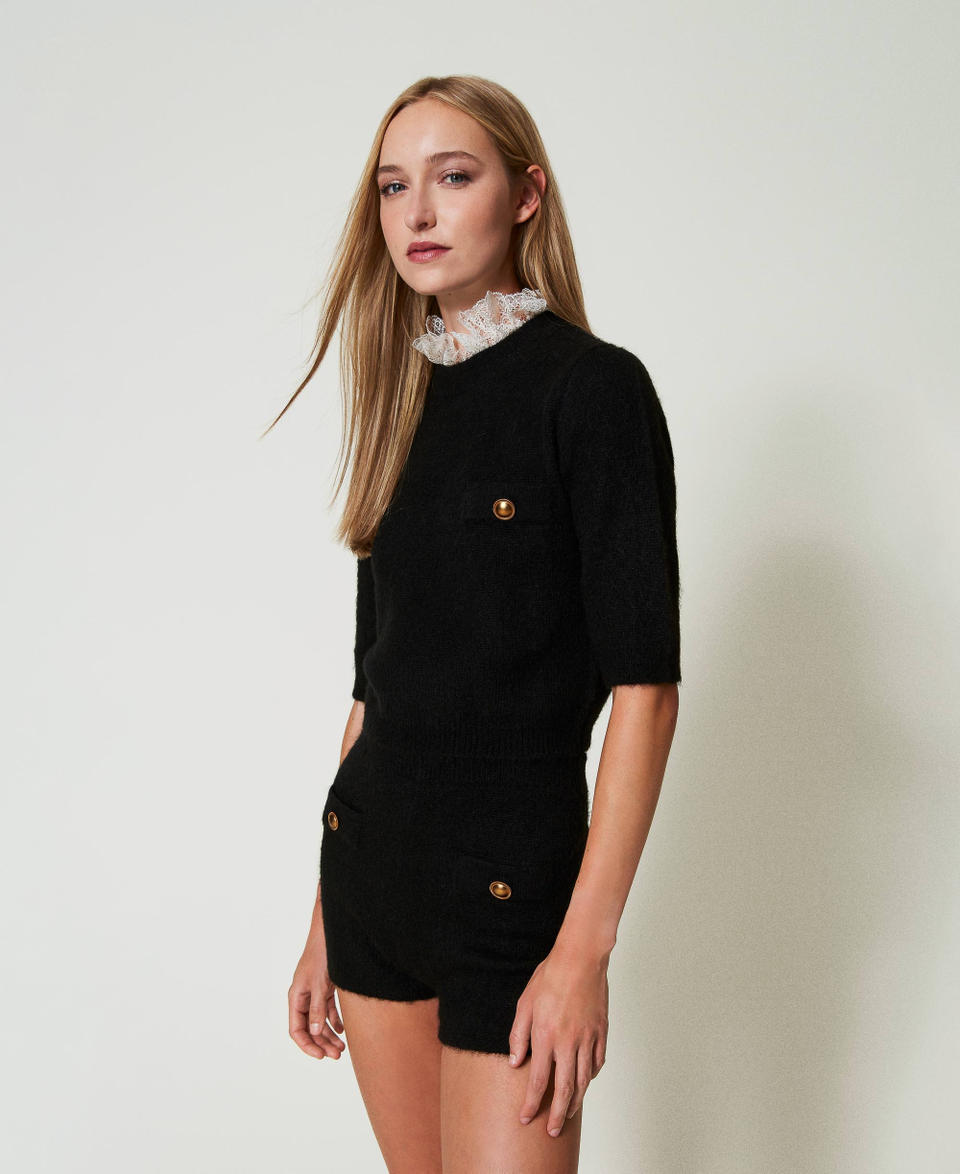 Twin Set Maglia 'Charlotte' in misto mohair con pizzo Grandi sconti