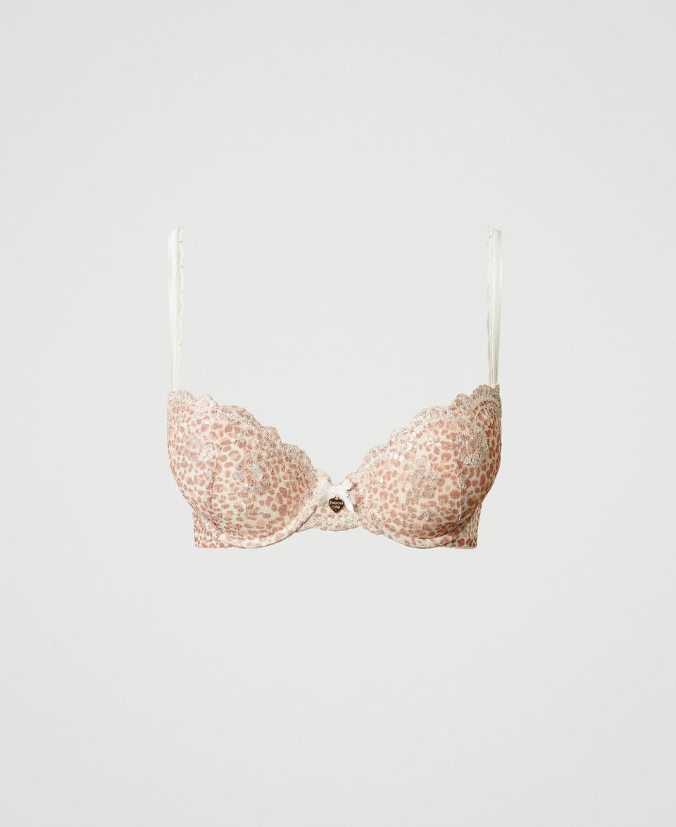 Twin Set Reggiseno push-up in tulle animalier Fino al 60% di sconto