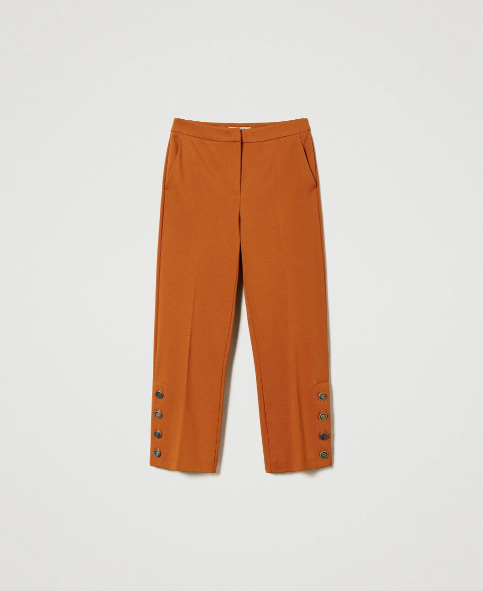 Twin Set Pantaloni cropped con bottoni Enormi sconti