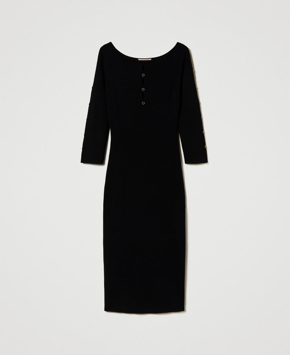 Twin Set Abito longuette in maglia con cut-out e borchie Duty-free