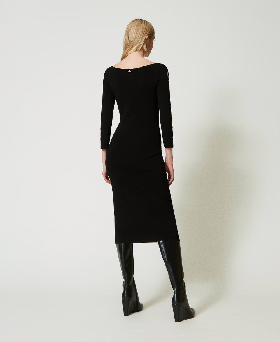 Twin Set Abito longuette in maglia con cut-out e borchie Duty-free