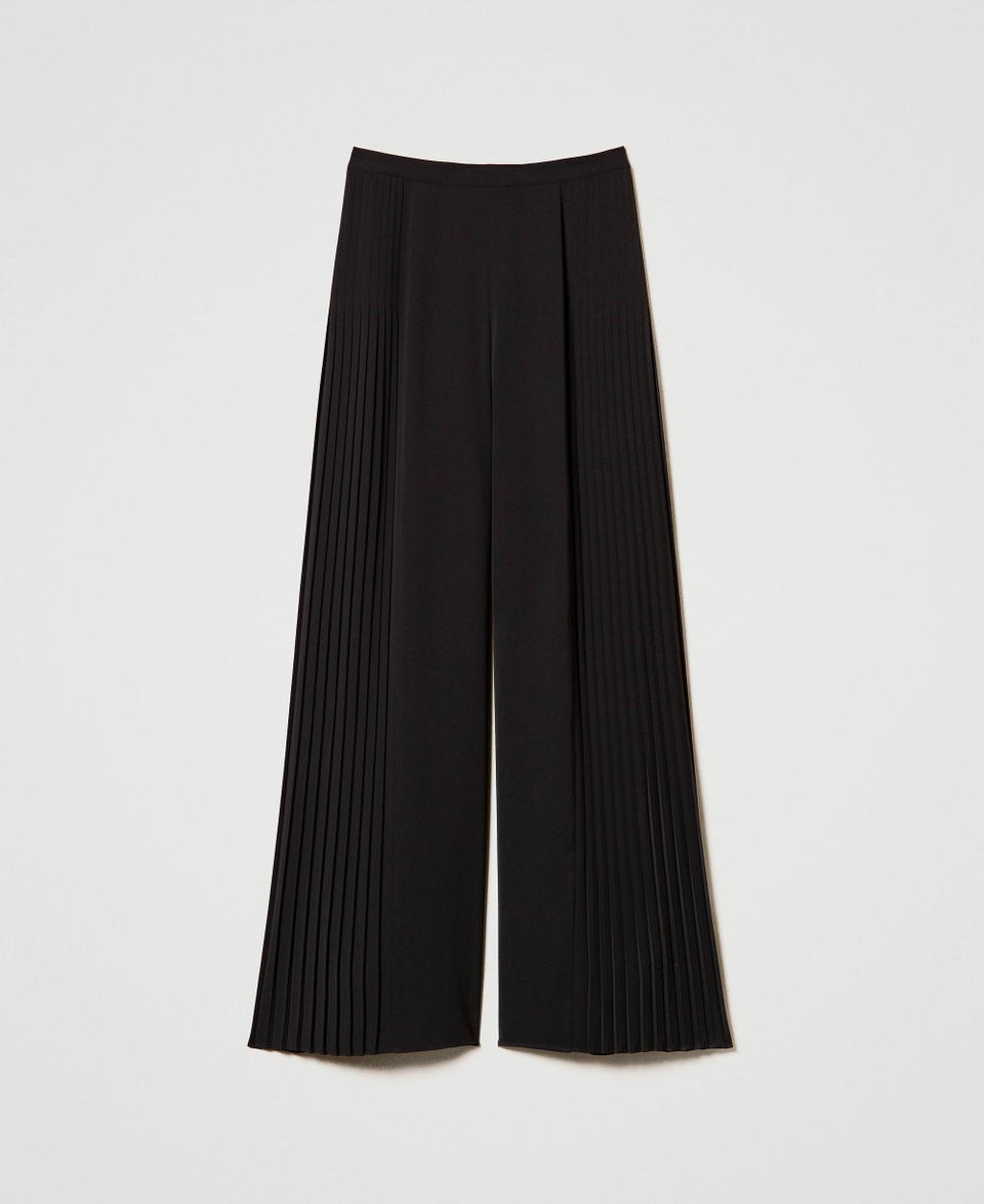 Twin Set Pantaloni a palazzo in georgette plissé 2025