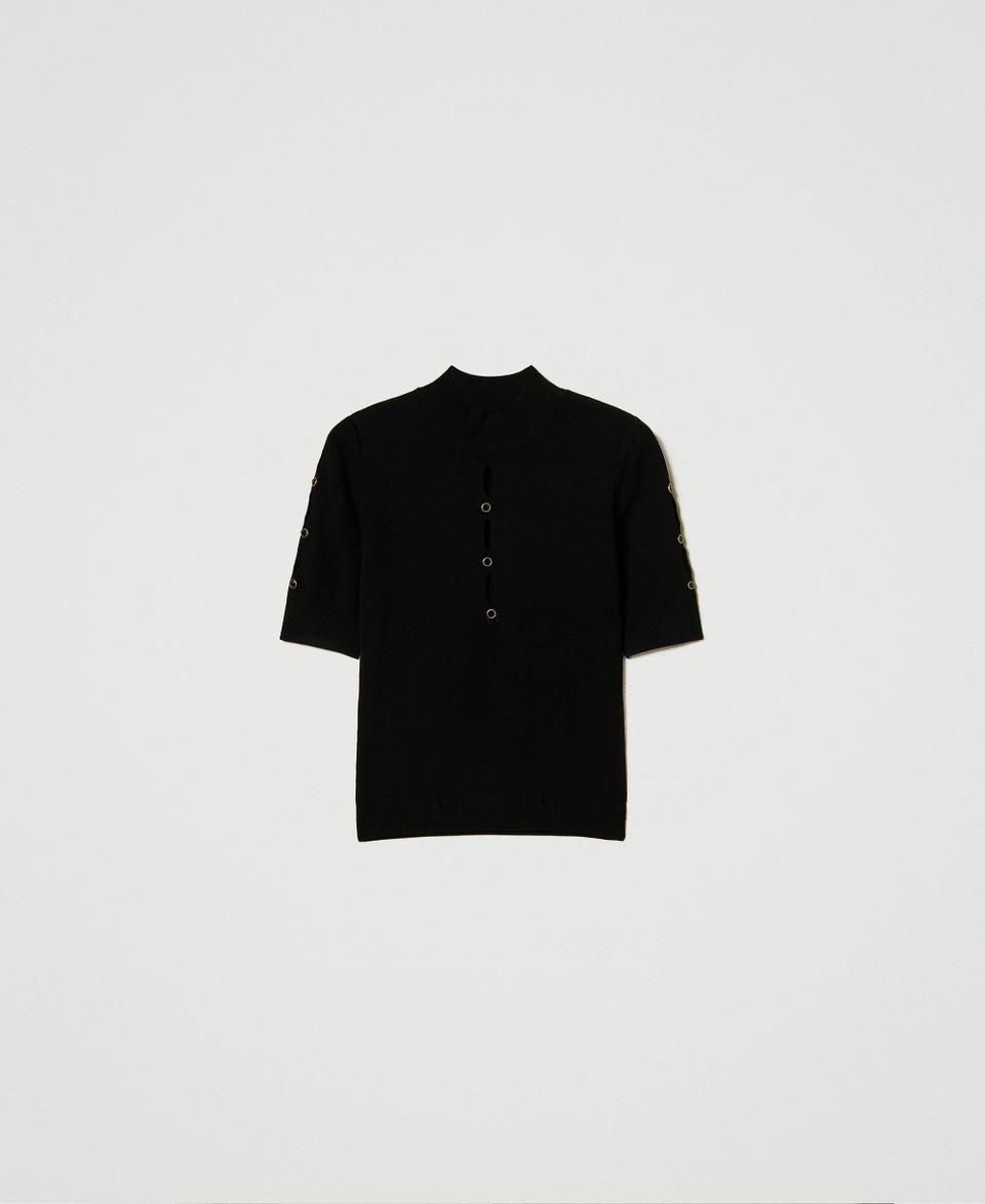 Twin Set Maglia lupetto con cut-out e borchie Italia