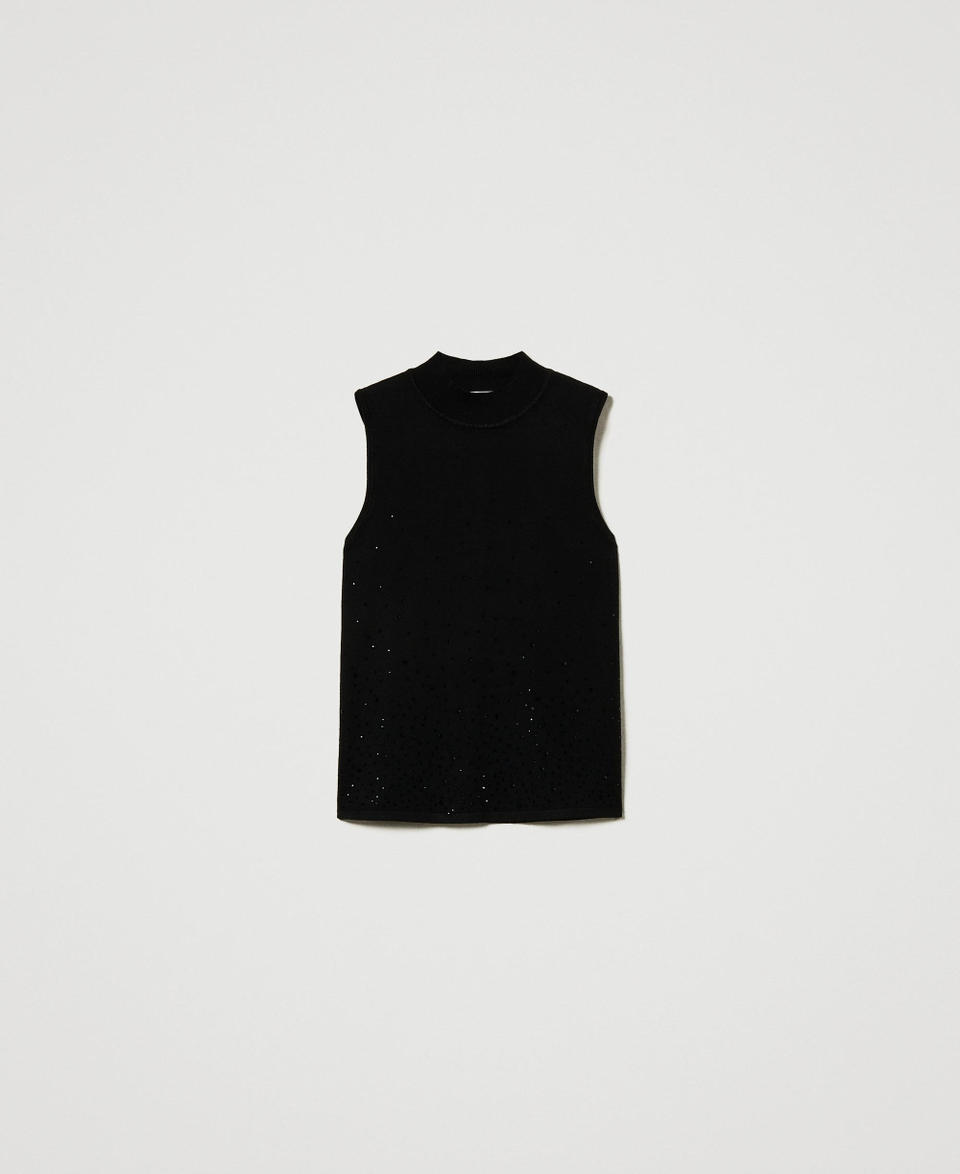 Twin Set Top in maglia con strass in dégradé In Linea
