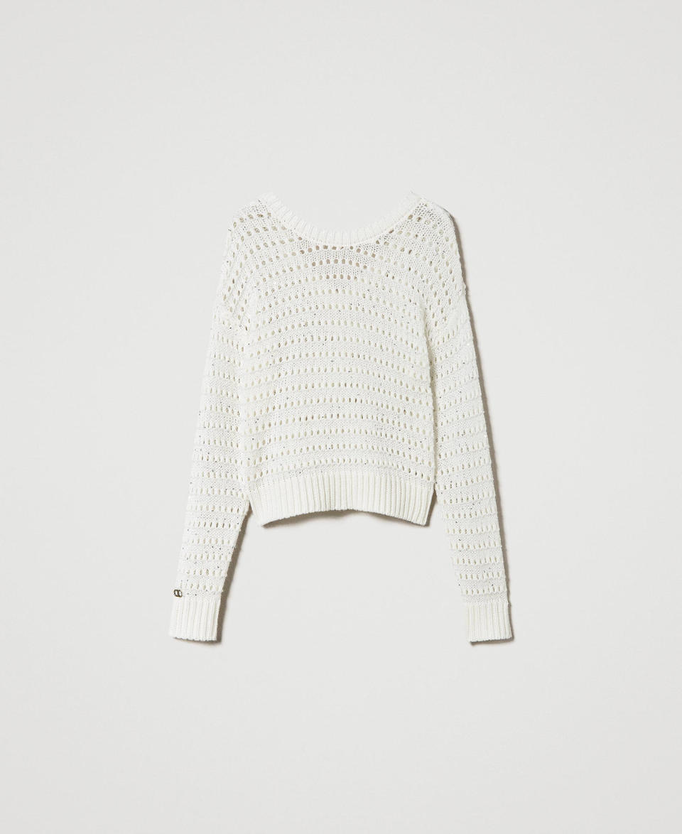 Twin Set Maglia traforata con paillettes Spedizione Gratuita