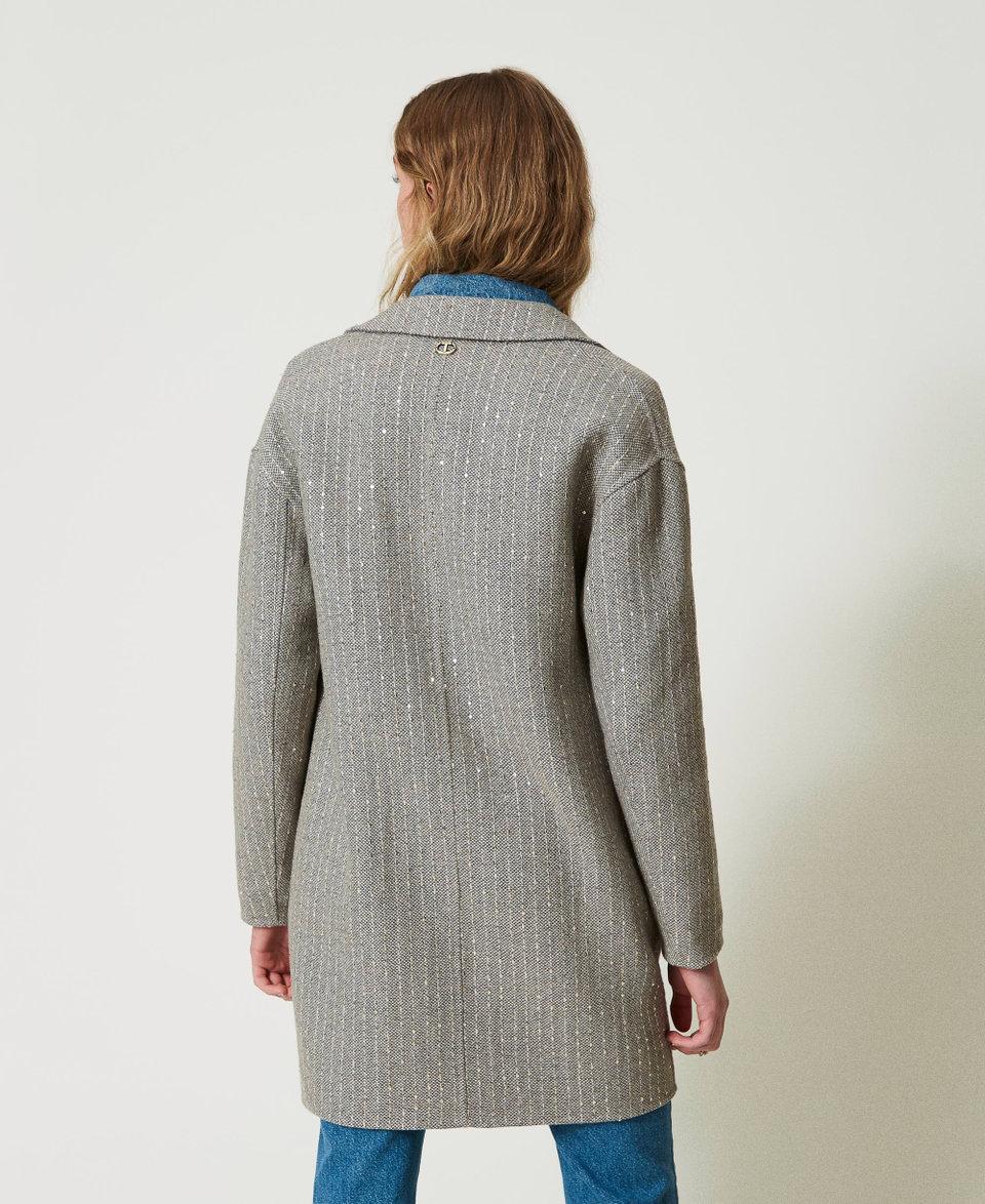 Twin Set Cappotto in panno double con paillettes Pezzi Unici