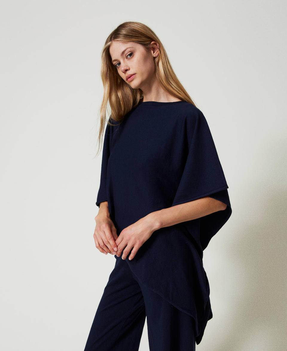 Twin Set Poncho asimmetrico in maglia Fino Al -60%