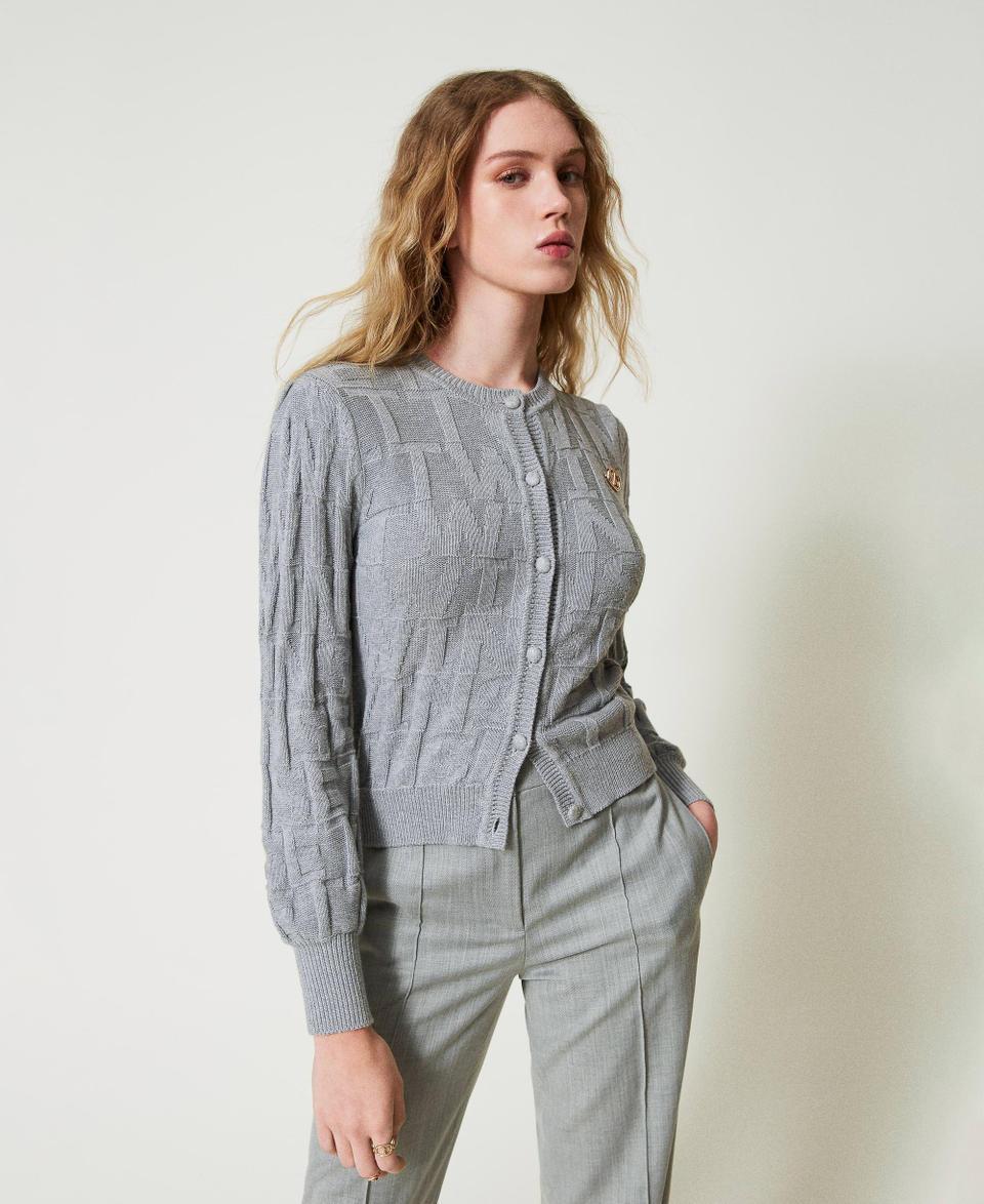 Twin Set Cardigan in cotone e cashmere con logo Shopping Online