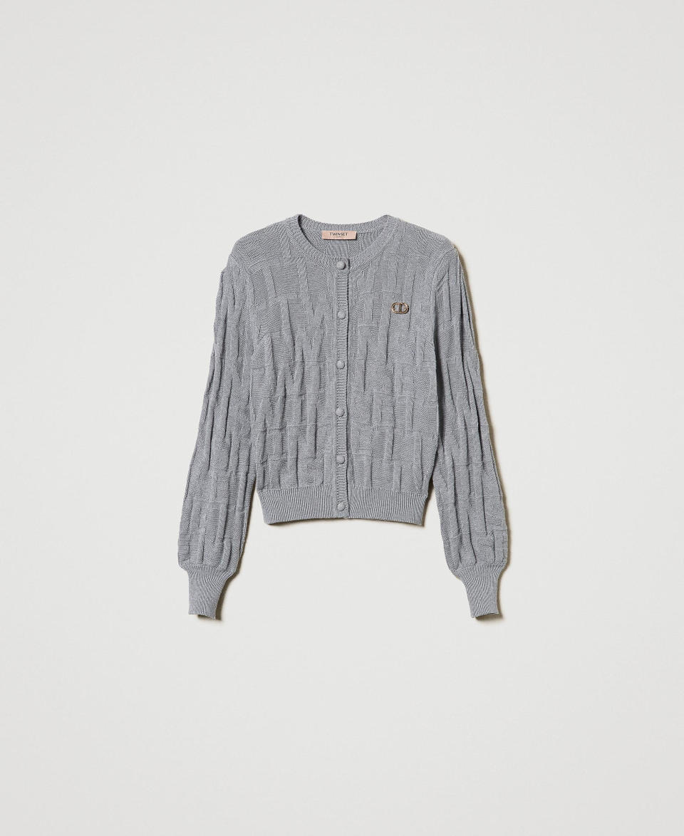 Twin Set Cardigan in cotone e cashmere con logo Shopping Online