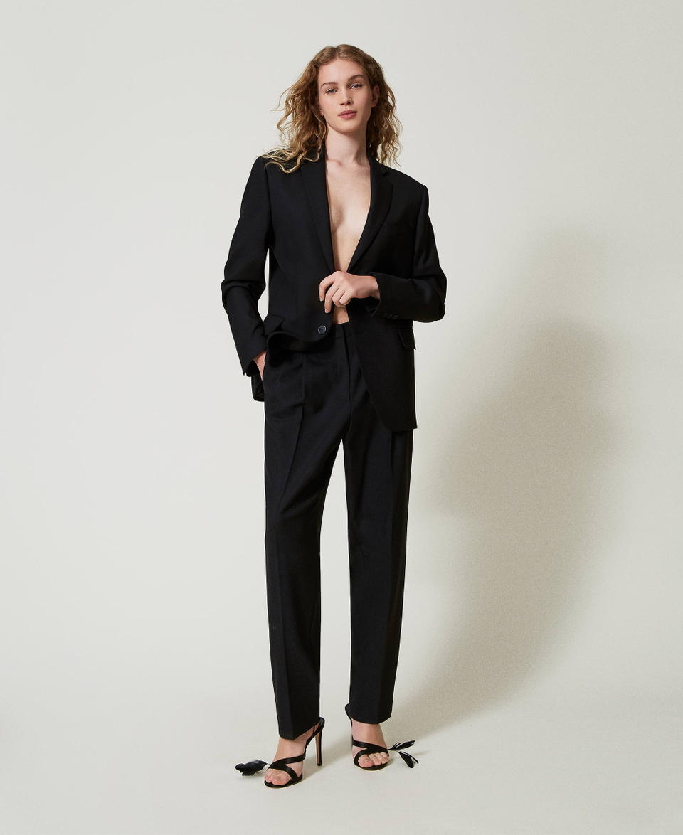 Twin Set Pantaloni in serge misto lana Prezzo Ridotto