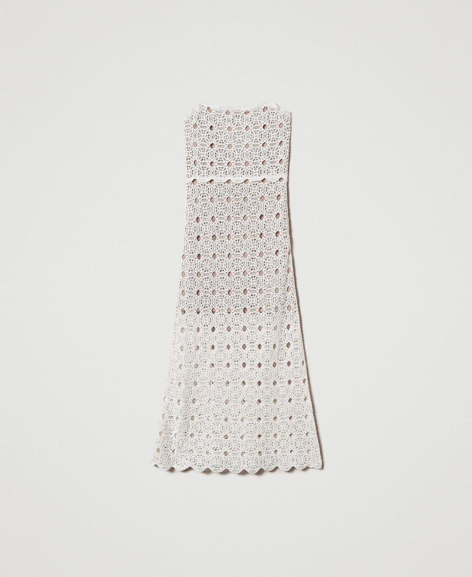 Twin Set Abito lungo bustier in maglia crochet Economico
