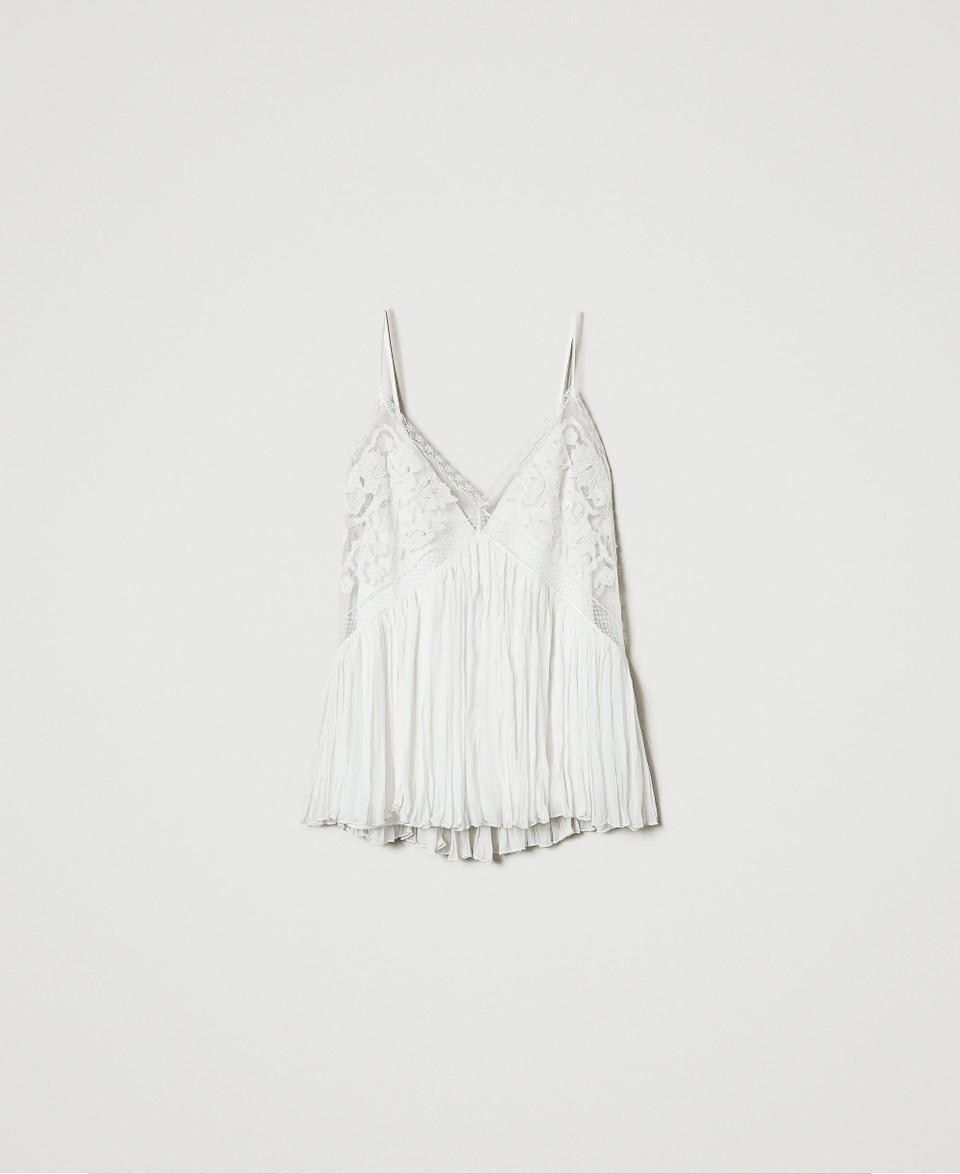 Twin Set Top in creponne e tulle Online