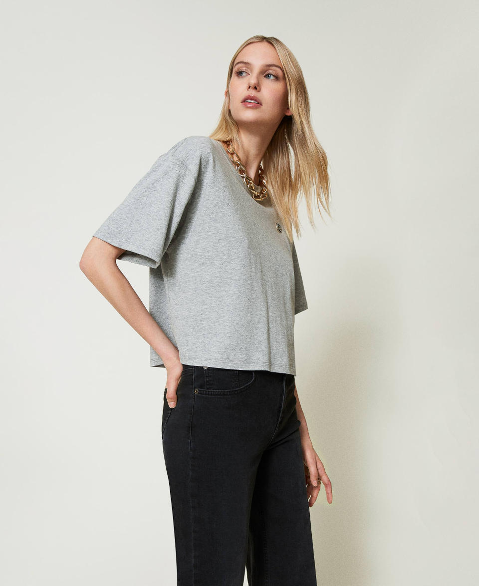 Twin Set T-shirt mélange con Oval T Offerta speciale