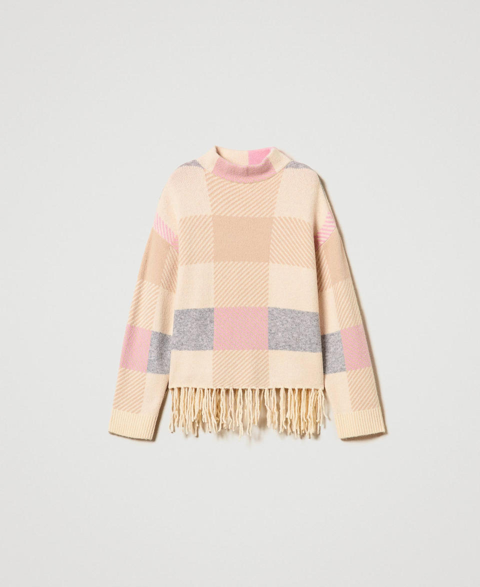 Twin Set Maglia jacquard con frange Comprare a buon mercato