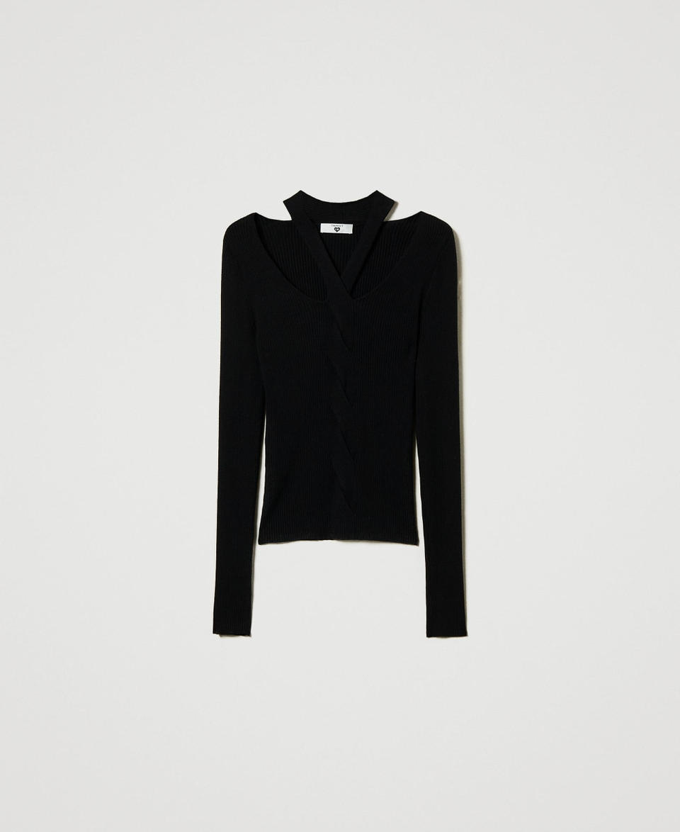 Twin Set Maglia a costine con cut-out Black Friday