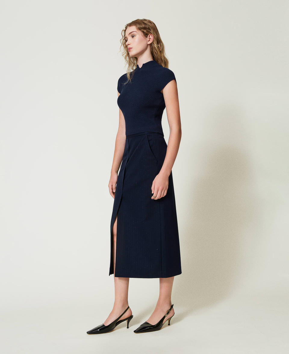 Twin Set Gonna longuette gessata lurex Offerta natalizia