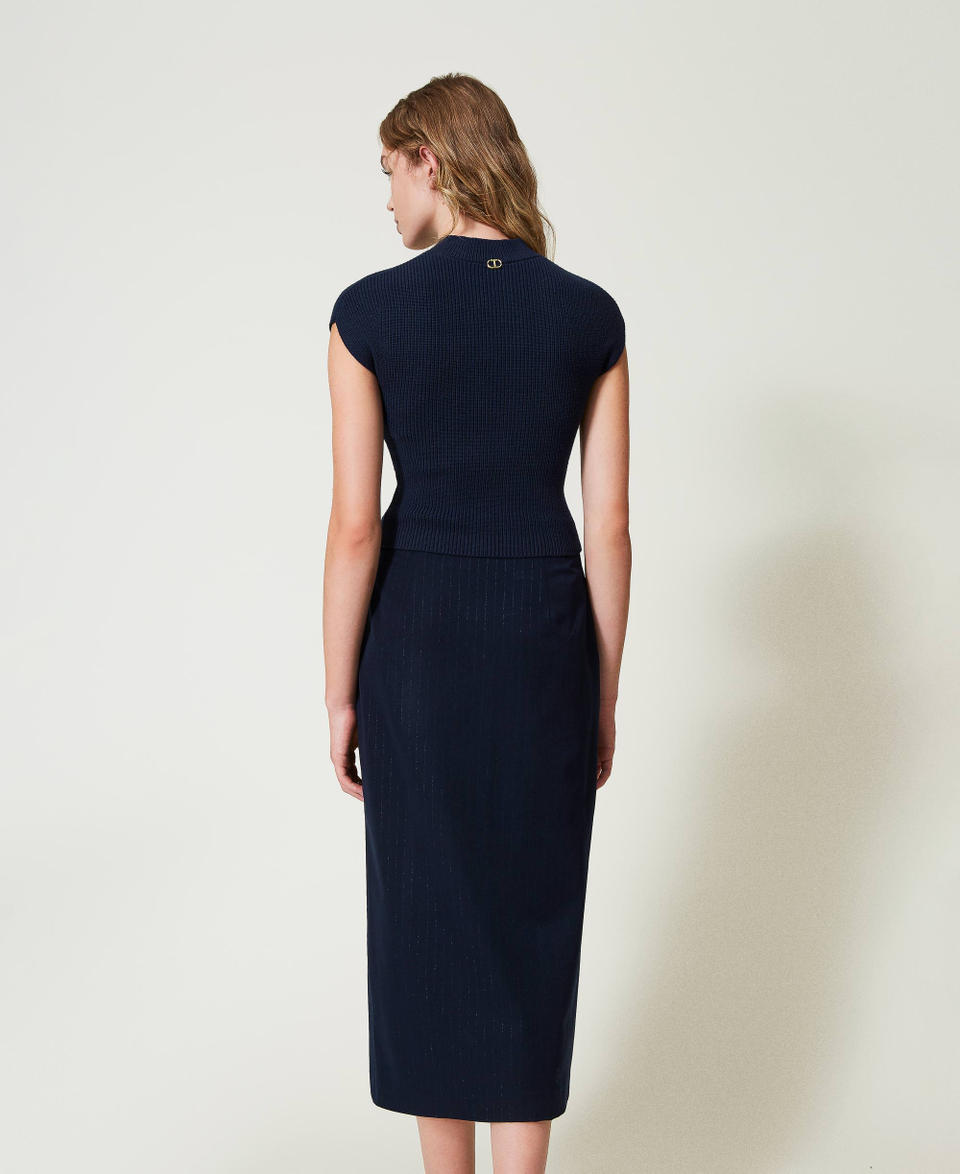 Twin Set Gonna longuette gessata lurex Offerta natalizia