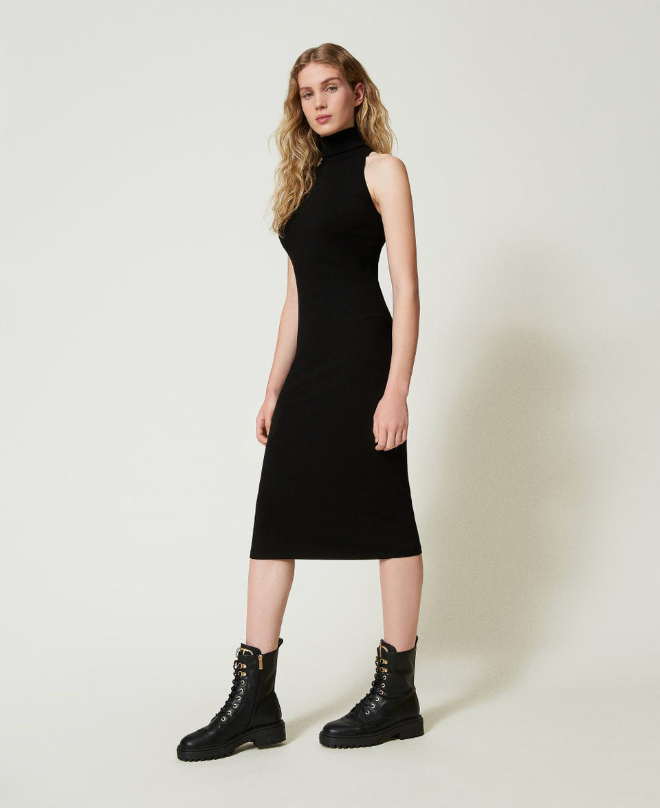 Twin Set Abito halter longuette in maglia Offerta Pasqua