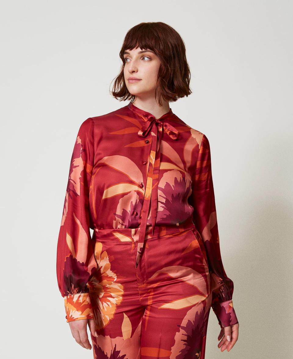 Twin Set Camicia in raso a fiori Smaltimento dello stoccaggio