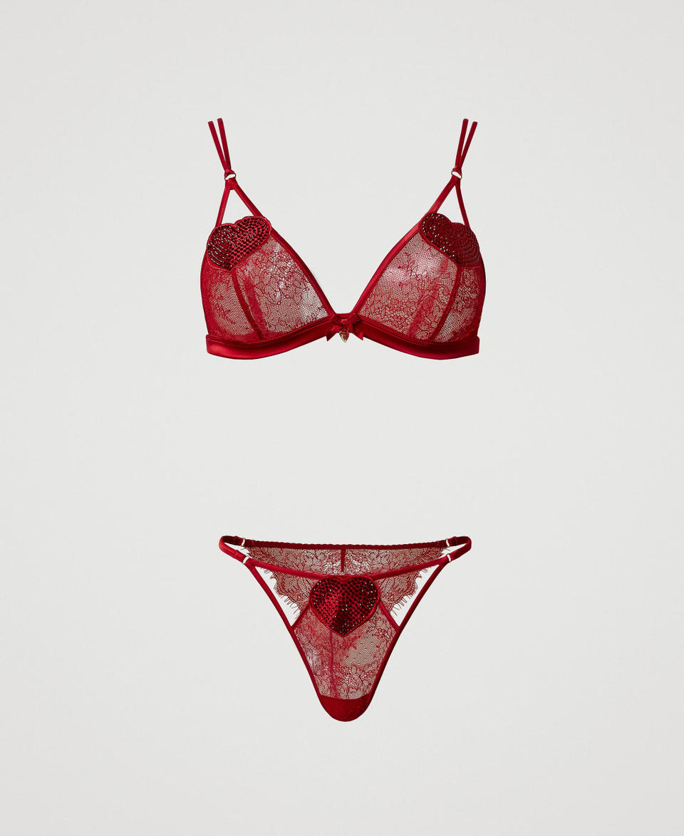 Twin Set Reggiseno a triangolo e slip brasiliana in pizzo Offerta migliore