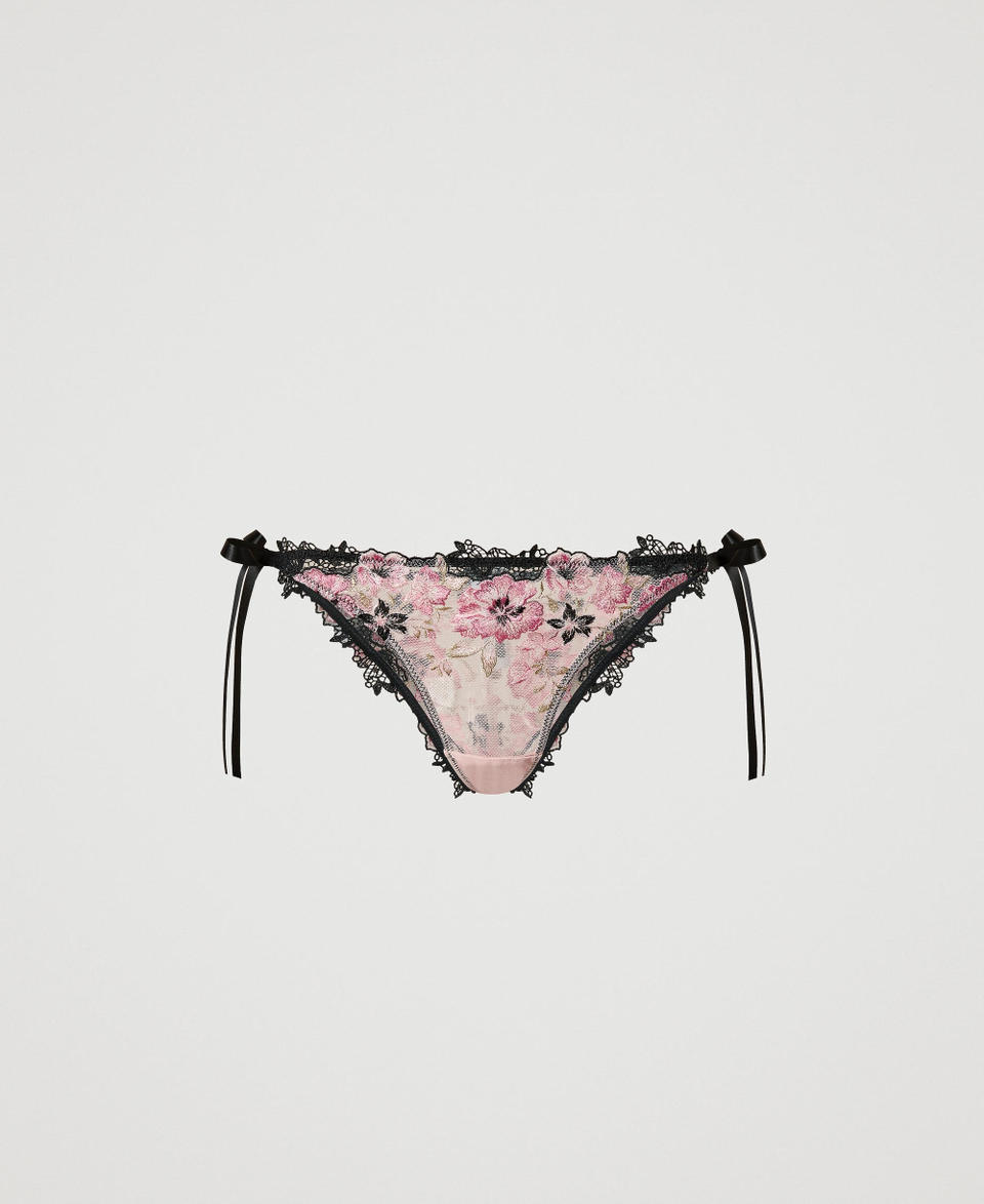 Twin Set Slip brasiliana in tulle con fiocchi Grandi sconti