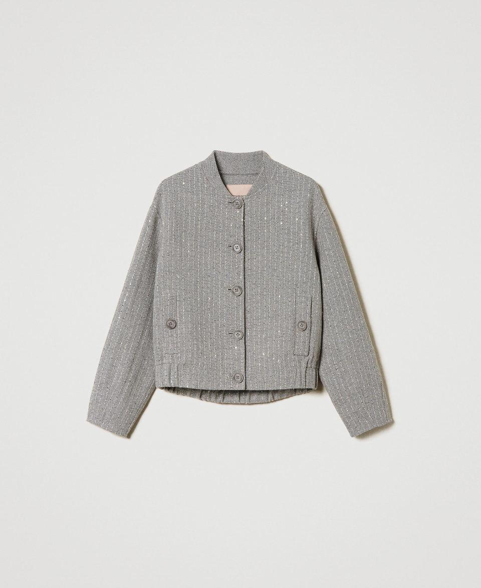 Twin Set Bomber in panno double con paillettes Offerte stagionali